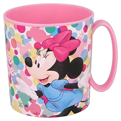 Image of Gold1 Kids Character Licence Mug 350ML Drinking Re Usable Plastic Cup Microwave Safe (Minnie Mouse Feel)
