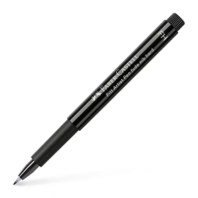 Image of Faber Castell Art &amp; Graphic Pitt Artist Pen Fude Hard India Ink Pen, Black, Single For Art, Craft, Drawing, Sketching, Home, School, University, Colouring