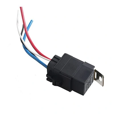 Image of Mintice Car Vehicle Motor Heavy Duty 12V 40A SPST Relay Socket Plug 4Pin 4 Wire Waterproof Kit Iron Back