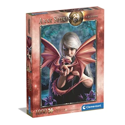 Image of Clementoni 39640 Anne Stokes Collection Dragonkin Jigsaw Puzzle 1000 Pieces, Made In Italy, For Adults
