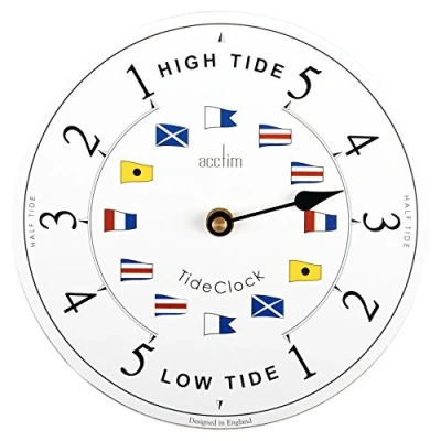 Image of Acctim Ryde Tidal Wall Clock High &amp; Low Tide White 20cm