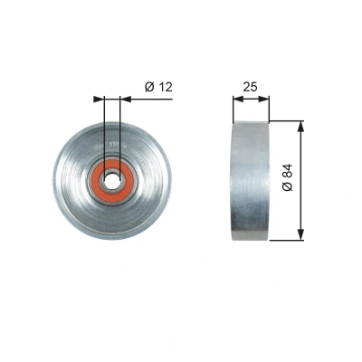 Image of 119254F115, 1192554B00, 119259F600, 119259F60A, 119274F115 Tensioner Pulley GATES T39178 PowerGrip NISSAN: MICRA 2