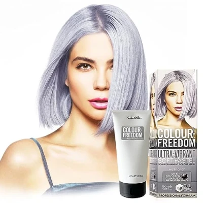 Image of Knight &amp; Wilson Colour Freedom 150ml Misty Grey Semi Permanent Hair Ultra Vibrant Vegan Friendly Mask with Shine Booster Complex Ammonia Free Lasts Up To 6 10 Washes