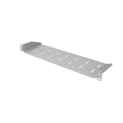 Image of Stalflex Server Rack Shelf Eco 19 inch 1U 170mm Made of Steel Universal Vented Mount Cantilever Tray compatible with Network Cabinet and Rails