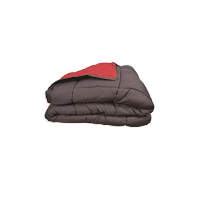 Image of POYET MOTTE Calgary Range Two Tone Polyester Duvet 240 x 260 cm Grey/Red