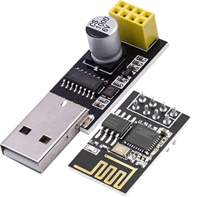 Image of AZDelivery ESP8266 ESP 01S Serial Wireless WLAN WiFi Transceiver Module 1MB Flash 80MHz with CH340G USB Converter Adapter compatible Arduino and Raspberry Pi Including E Book!
