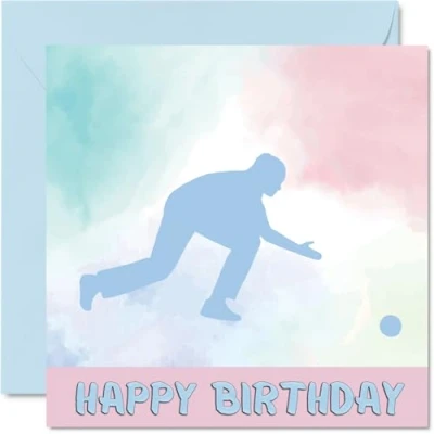 Image of Sport Birthday Cards for Women Girls Bowls in Bowling Card Friend Sister Daughter Niece Teammate, 145mm x Athlete Greeting