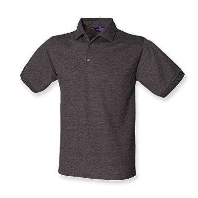 Image of Henbury Heavy Pique Polo Shirt : Color Charcoal Size XL