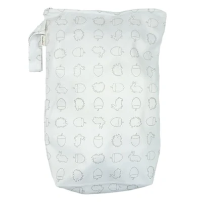 Image of MuslinZ Wet Bag Mucky 28x43cm, Spacious PUL Fabric with Zip and Loop (Woodland)