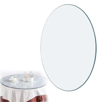 Image of Tempered Glass Table Top, Clear Round Dining Transparent Flat Circular Sheet, Round, For Tables, Coffee Garden Tables(98CM(39INCH))