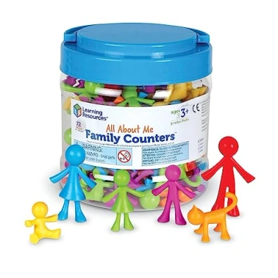 Image of Learning Resources All about Me Family Counters, Set of 72, Ages 3+, SEL, Sensory Skills,Color Recognition