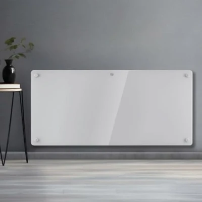 Image of Futura 2000W White Glass Electric Radiator Heaters for Home, Bathroom Safe Heater Setback Timer Lot 20 &amp; Advanced Thermostat Control Wall Mounted or Floor Standing Low Energy Panel