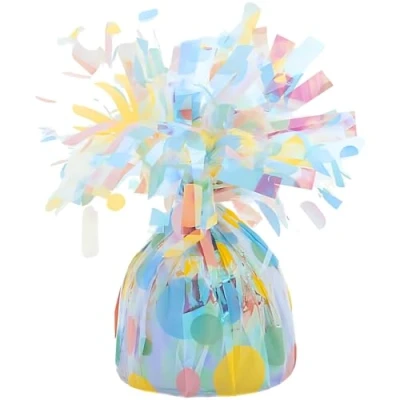 Image of Multicolor Polka Dot Foil Balloon Weight (5cm x 13cm) 1 Count Stylish &amp; Durable Accessory for Party Decorations Events