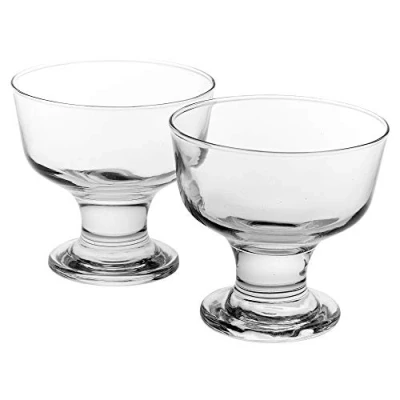 Image of 2/4/6 Ice Cream Sundae Dessert Cocktail Fruit Pudding Glass Bowl Dish Stand Set (2)