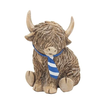 Image of Lesser &amp; Pavey Happy Highland Cow Ornament Wearing Tie LP73656