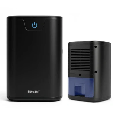 Image of EPISENT 700ml Portable Dehumidifier Quiet Mini Air for Damp, Mould, Moisture Control Auto Shut Off, LED Display Ideal Bedrooms, Bathrooms, Closets Black