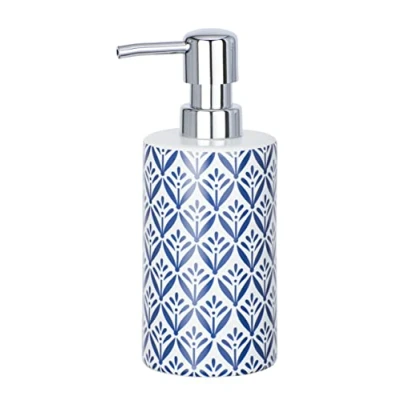 Image of WENKO 23205100 soap dispenser Lorca Liquid Capacity: 0.36 l, Ceramic, 8.5 x 18 7 cm, Blue