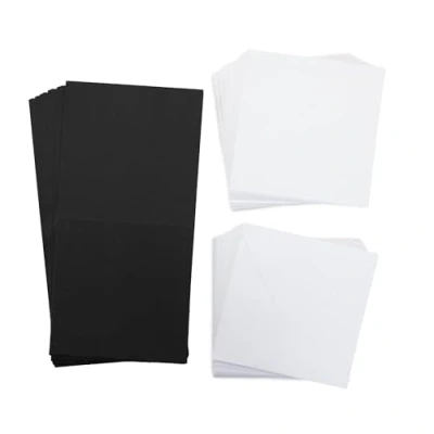 Image of Crafter&#039;s Companion 6&quot; x Black Pack of 100 Includes Card Blanks &amp; 50 White Envelopes Greate for a Variety Occasions