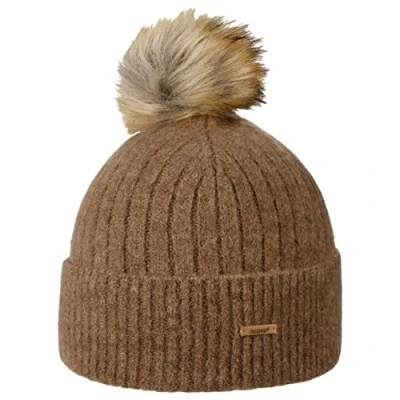 Image of Barts Joselyn Alpaca Beanie Hat Pompom Winter (One Size Brown)