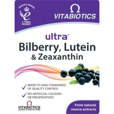 Image of Bilberry, Lutein and Zeaxanthin Tablets, Vitabiotics Ultra