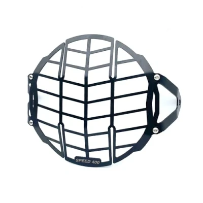 Image of Headlight Protector Compatible For Triumph Speed 400 Scrambler 400X 2024 Motorcycle Front Head Light Grille Guard Cover Protection (Speed Black)