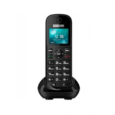 Image of Maxcom Big Button Easy To Use 2G UK Business Office Cordless Mobile Desk Phone Black