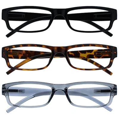 Image of OPULIZE The Reading Glasses Company Black Brown Grey Lightweight Comfortable Readers Value 3 Pack Mens Womens RRR32 127 +1.00