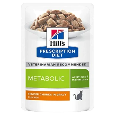 Image of Hills Prescription Diet Feline Weight Management Food for Cats 12 x 85 g Chicken Pack of 2