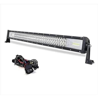 Image of WELLIT 42 inch LED Work Light Bar 12v 24v Car Truck Flood Spot Triple Row 7D 540W with Wiring Harness for Tractor ATV SUV Van Boat (42 + Wiring)