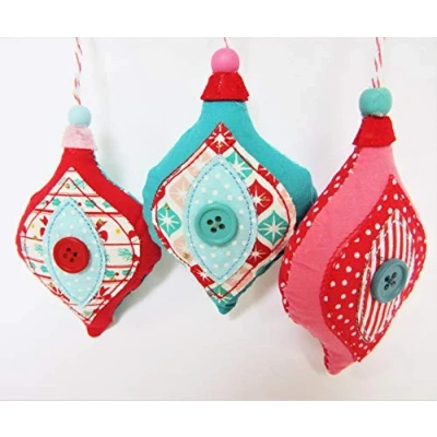 Image of Gisela Graham Scandinavian Nordic Vintage Style Baubles Ball Occasion Christmas Tree Decorations Set Of 3