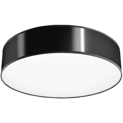 Image of Arena 3 Light Flush Round Ceiling Black, E27