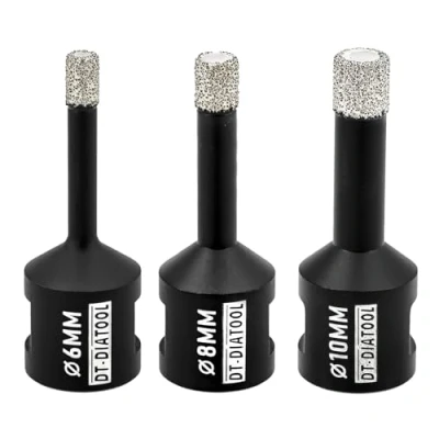 Image of DT DIATOOL Diamond Drill Bit 6/8/10mm 3pcs/set Hole Saw for Dry Drilling Tile Porcelain Marble Ceramic Granite