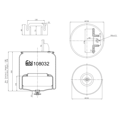 Image of 20846565 Boot, air suspension FEBI BILSTEIN 108032 Front Axle Left, Right