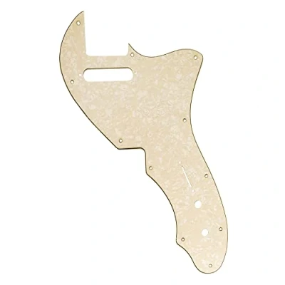 Image of Musiclily Pro 11 Holes Guitar Pickguard For USA Fender 69 Tele Thinline Style Electric Guitar, 4Ply Aged White Pearl