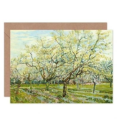 Image of Artery8 Vincent Van Gogh The White Orchard Fine Art Greeting Card Plus Envelope Blank Inside