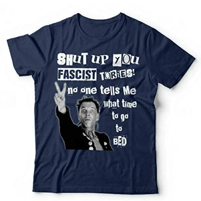 Image of Short Sleeve Shut Up You Fascist Tories Tshirt Unisex &amp; Kids Young Ones, Rik Mayall, Rick Shirt Top Sweatshirt Blue XL