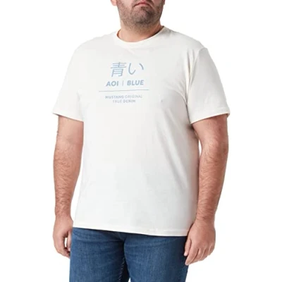 Image of MUSTANG Men&#039;s Style Alex C Print T Shirt, Whisper White 2013, M