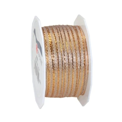 Image of C.E. Pattberg WIEN Gift Ribbon in Gold, 55 yards of Metallic Mesh for Wrapping, 0.2 inches width, Accessories Decoration &amp; Handicrafts, Presents, every occasion