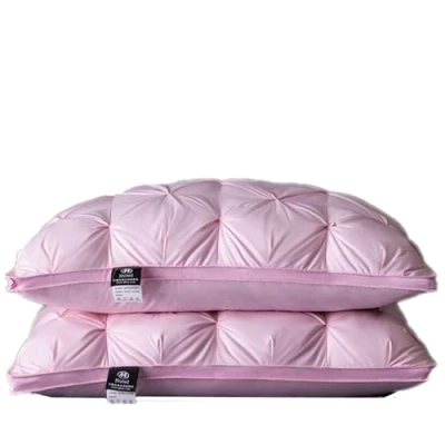 Image of HOMDECR Goose Down Pillow, Hotel Luxury Pillows with Super Soft Quality 100% White Pillow 48 X 74 Cm (Pink,2 count)