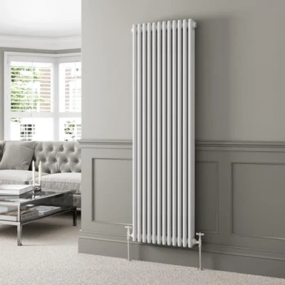 Image of DuraTherm® 1800 x 560mm White Traditional Vertical Designer Radiator Triple Column Colosseum Cast Iron Style Central Heating Panel Radiators Rad