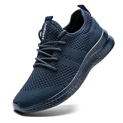 Image of FUJEAK Men&#039;s Lightweight Breathable Casual Comfortable Slip on Fitness Sport Fashion Athletic Sneakers Darkblue 5.5 UK