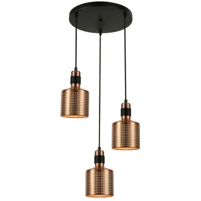 Image of Italux Lighting Modern Hanging Pendant Copper 3 Light, E27