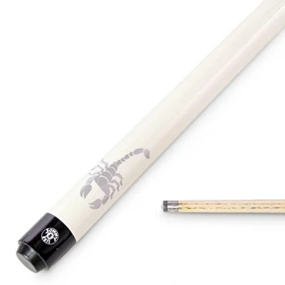 Image of Jonny 8 Ball SCORPION 2pc Centre Joint Ash Snooker Pool Cue 57 Inch with 9mm Tip (White)
