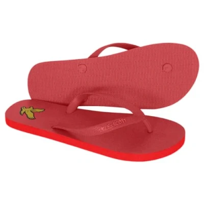Image of Lyle &amp; Scott Mens Eagle Logo Sandals Electric Pink UK 10