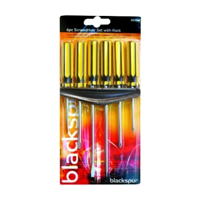 Image of Blackspur 6Pc Screwdriver Set With Rack