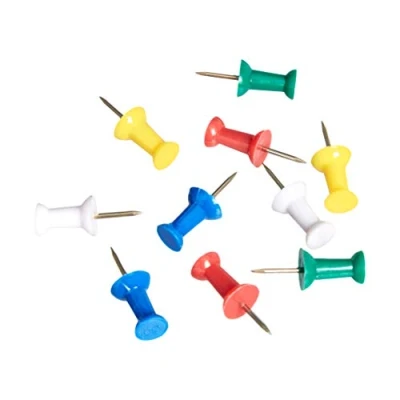 Image of Amazon Basics Push Pins, Assorted Colors, Steel Point, 100 Count