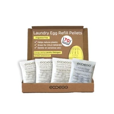 Image of Ecoegg Laundry Egg Refill Pellets, 70 Wash Fragrance Free, No Enzymes, Phosphates, Chlorine Bleaches