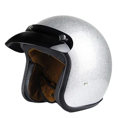 Image of Mangen Motorcycle Helmet Open Face Scooter Motorbike Jet Helmets (Silver, S)