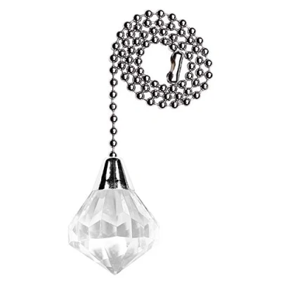 Image of 77289 Chrome Finish, Acrylic Diamond Pull Chain