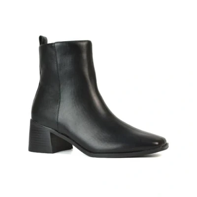 Image of ESSEX GLAM Women&#039;s Low Heel Ankle Boots Ladies Block Heeled Square Toe Black Synthetic Leather Celsea Biker Booties Size 3
